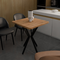 Τραπέζι Prestone Pakoworld oak Μελαμίνης-Μαύρο Μέταλλο 70x70x75εκ