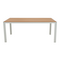 Τραπέζι Nares Pakoworld Αλουμίνιο Λευκό-Plywood Φυσικό 180x90x72.5εκ