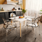 Τραπέζι Natali Pakoworld mdf Λευκό-Πόδια Φυσικό 120x80x76εκ