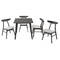 Tραπεζαρία Benson - Orlean Pakoworld σετ 5τμχ Rustic Grey - Ύφασμα Γκρι 80x80x75εκ