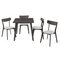 Tραπεζαρία Benson - Toto Pakoworld σετ 5τμχ Rustic Grey - Ύφασμα Grey 80x80x75εκ