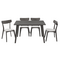 Tραπεζαρία Benson - Toto Pakoworld σετ 5τμχ Rustic Grey - Ύφασμα Γκρι 120x75x75εκ