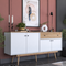 Μπουφές Satava Pakoworld pp σε Λευκή-Καρυδί Απόχρωση 180x45x87.6εκ