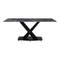 Τραπέζι Tafel Pakoword Sintered Stone Μαύρο με Μεταλλικά Πόδια σε Μαύρη Απόχρωση 180x90x76εκ