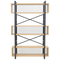 Βιβλιοθήκη Fifer Pakoworld σε oak-Μαύρη Απόχρωση 120x28x185εκ