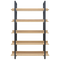 Βιβλιοθήκη Almond Pakoworld σε oak-Μαύρη Απόχρωση 120x29x185εκ