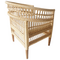 Πολυθρόνα Necorian Paakoworld Teak Ξύλο με pe Rattan σε Φυσική Απόχρωση και Λευκό Μαξιλάρι 80x70x87εκ
