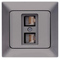 Πριζα Data Διπλη cat 6 rj 45 Γραφιτης