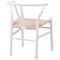 Καρέκλα Wishbone Pakoworld Rubberwood-Σχοινί σε Λευκή Απόχρωση 60x51x80εκ