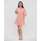 Ble Φορεμα Κοντομανικο ροζ με Σχεδια one Size (100% Cotton)