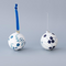 Γυαλινη Μπαλα, Λευκη με Μπλε Λουλουδια, 2 Σχεδια, σετ 4τμχ, 8cm