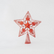 Κορυφη Δεντρου από Συρμα, Κοκκινο, Αστερι με Σχεδια, 30x25cm