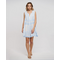 Ble Φορεμα Αμανικο Κοντο σε Λευκο/μπλε Χρωμα one Size (100%cotton)