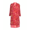 Ble Φορεμα/πουκαμισα σε Φουξ/κοκκινο Χρωμα με Φυλλα one Size (100% Crepe)