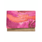 Ble Τσαντακι/φακελος Ψαθινο σε Μωβ/ροζ Χρωμα Χρωμα με Χρυσες Λεπτομερειες 24χ1χ17