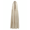 Ble Φορεμα Μακρυ Αμανικο Μπεζ με Χρυσα Κορδονια one Size (100% Rayon)