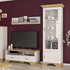 Βιτρίνα Jaden Pakoworld Golden oak-Λευκό Antique 70,5x43x197,5εκ