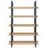 Βιβλιοθήκη Almond Pakoworld σε oak-Μαύρη Απόχρωση 120x29x185εκ