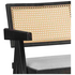 Σκαμπό bar Winslow Pakoworld Ξύλο Rubberwood Μαύρο-pvc Rattan Φυσικό-Ύφασμα Γκρι