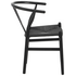 Καρέκλα Wishbone Pakoworld Rubberwood-Σχοινί σε Μαύρη Απόχρωση 60x51x80εκ
