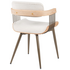 Πολυθρόνα Cameo Pakoworld Μέταλλο Μπρονζέ-White-Wash Ξύλο-Μπέζ Ύφασμα 53x49.5x75.5εκ