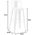 Σκαμπό Μπαρ με Πλάτη Utopia Pakoworld Μέταλλο σε Λευκή ματ Απόχρωση 42x42x97εκ