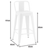Σκαμπό Μπαρ Μεσαίου Ύψους με Πλάτη Utopia Pakoworld Μέταλλο σε Λευκή ματ Απόχρωση 42x42x86εκ