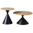Τραπέζια Σαλονιού Hemena Pakoworld σετ 2τεμ σε Μαύρη-Φυσική Απόχρωση