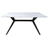 Τραπέζι Ezali Pakoworld mdf Λευκή όψη Μαρμάρου με Μαύρα Μεταλλικά Πόδια 140x80x75εκ