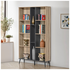 Βιβλιοθήκη Zezan Pakoworld σε Sonoma-Ανθρακί Απόχρωση 114x30x200.5εκ