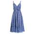 Ble Φορεμα Μακρυ Αμανικο Μπλε με Λευκα Σχεδια one Size (100% Cotton)