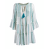 Φορεμα Κοντο με Μακρυ Μανικι Λευκο/γαλαζιο one Size (100% Viscose)